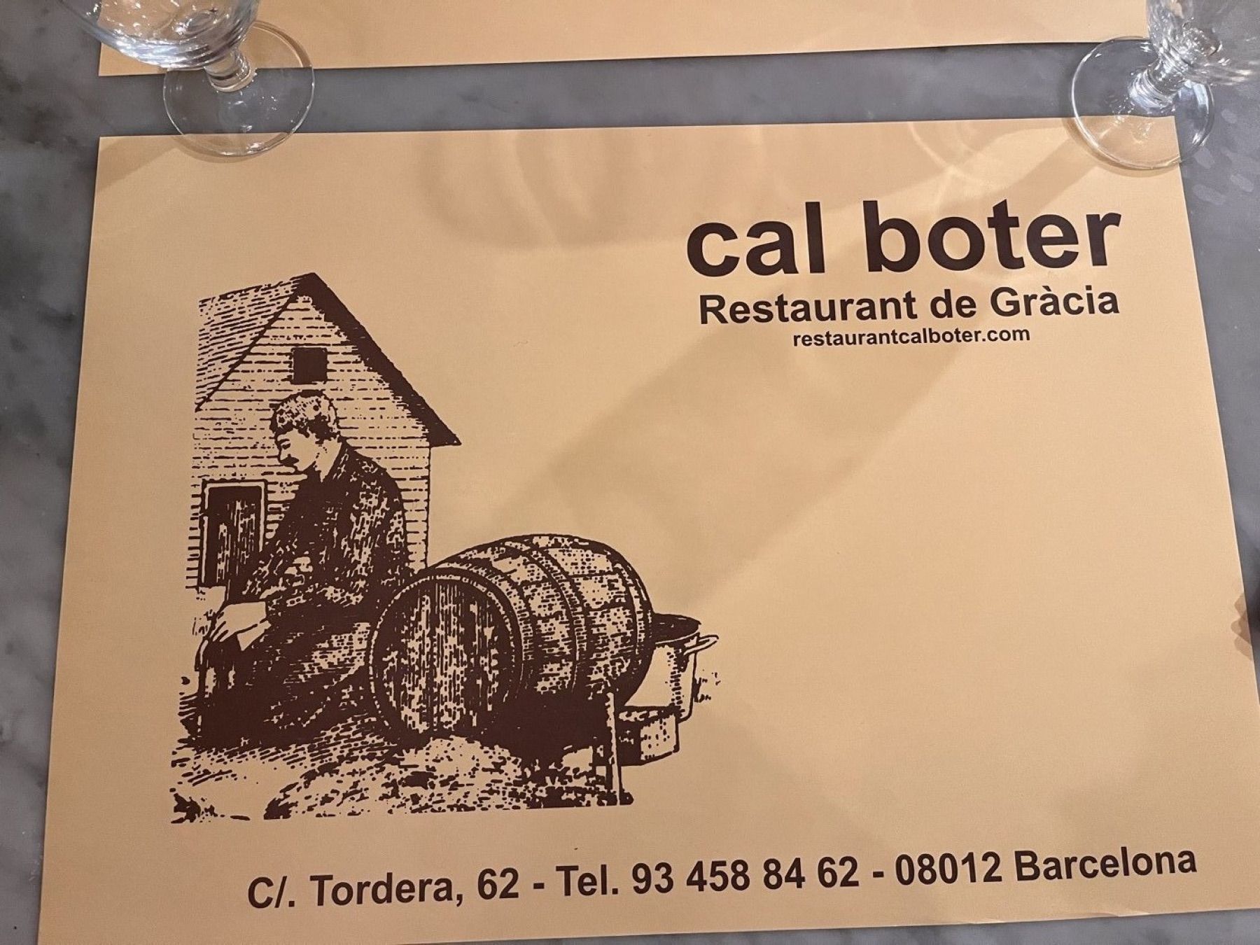 Cal Boter, Restaurant de Gràcia, on Carrer de Tordera — the cooper’s house that lent the place its name.