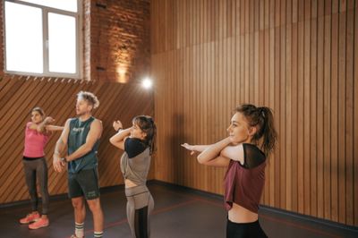 A group stretch class