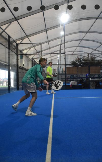George and a friend playing a match